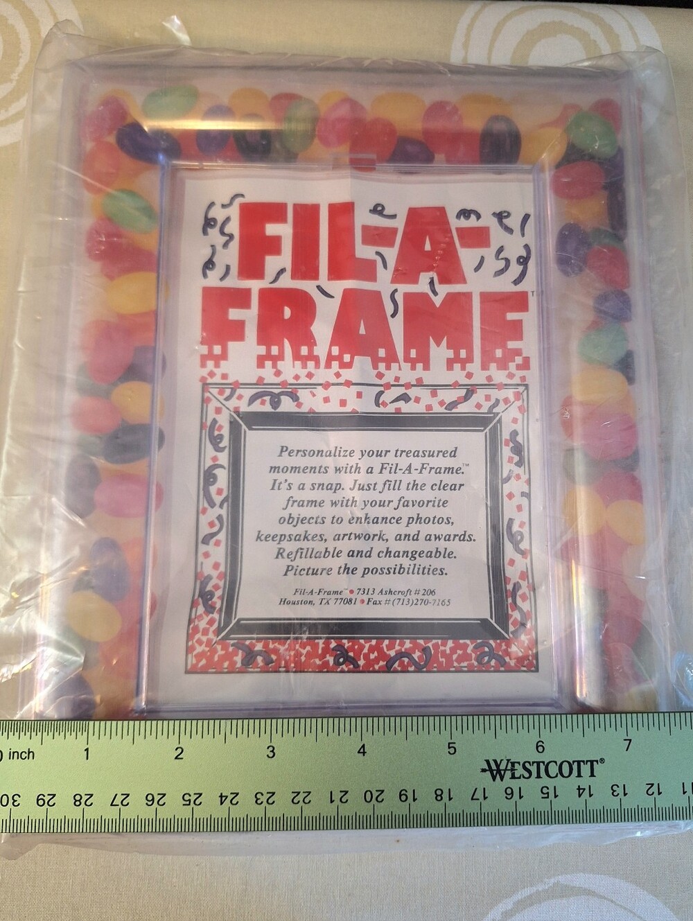 Vintage 90's Acrylic Fillable Picture Frame, New 5x7